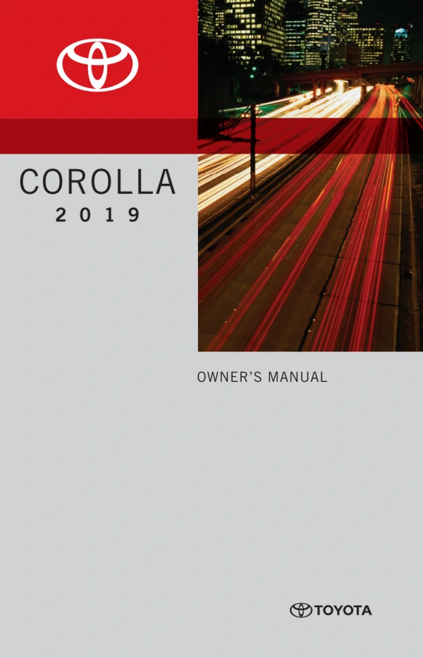 Instrukcja obsługi Toyota Corolla — 2019