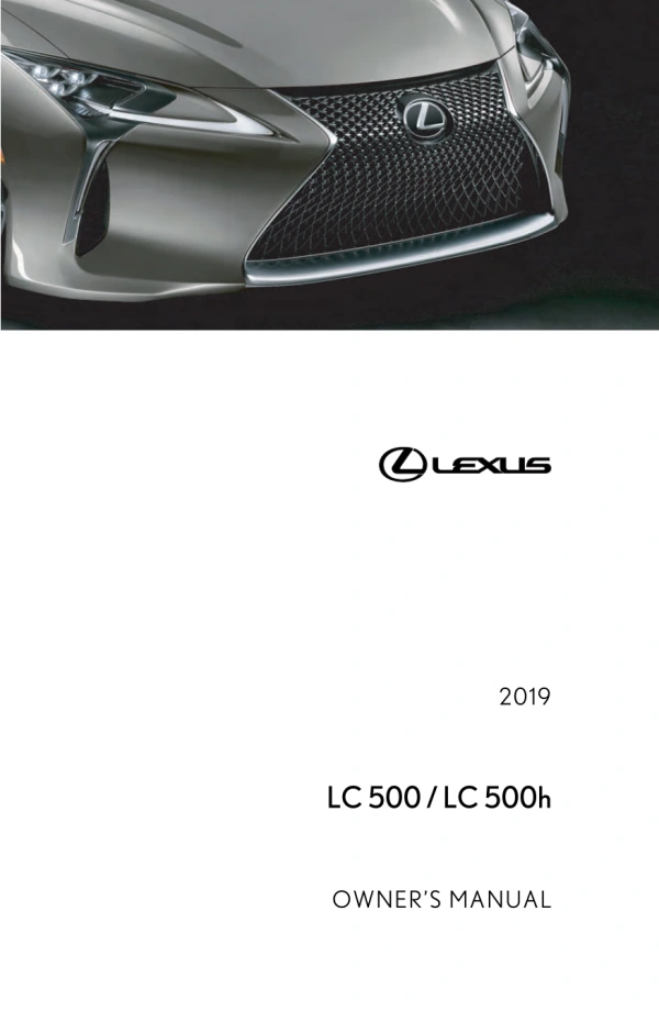 Instrukcja obsługi Lexus LC 500 / LC 500h — 2019