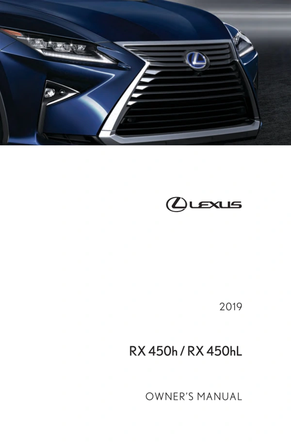 Instrukcja obsługi Lexus RX 450h / RX 450hL — 2019