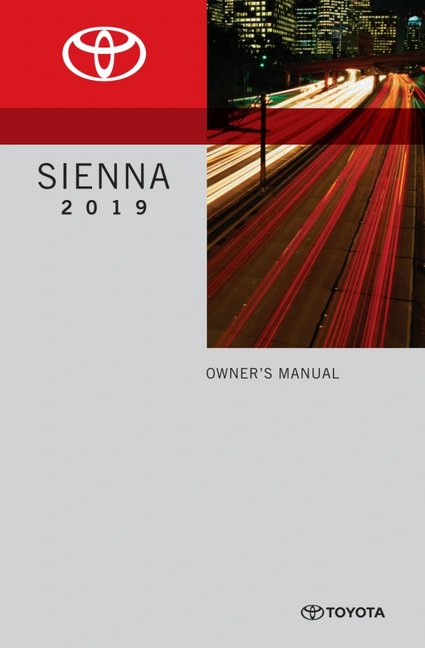 Instrukcja obsługi Toyota Sienna — 2019