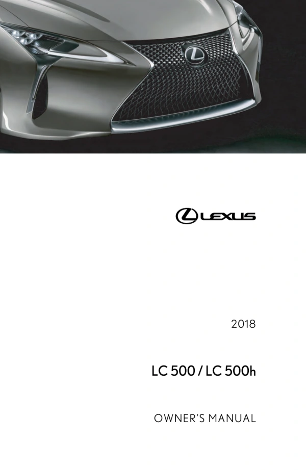 Instrukcja obsługi Lexus LC 500 / LC 500h — 2018