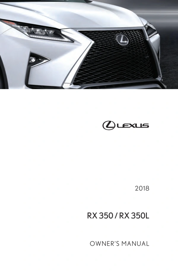 Instrukcja obsługi Lexus RX 350 / RX 350L — 2018