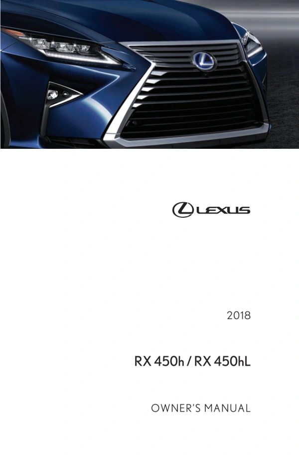 Instrukcja obsługi Lexus RX 450h / RX 450hL — 2018
