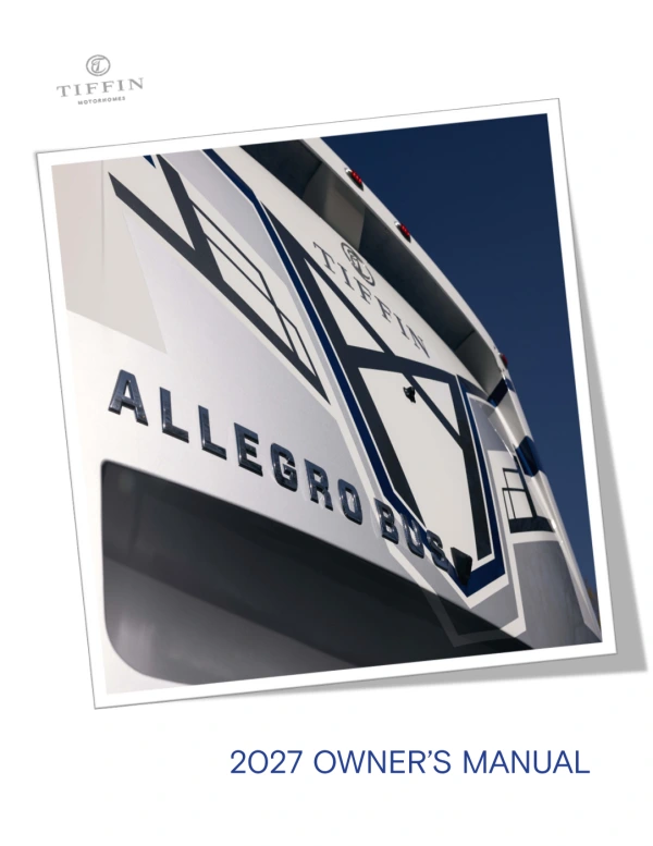 Instrukcja obsługi Tiffin Allegro Bus — 2027