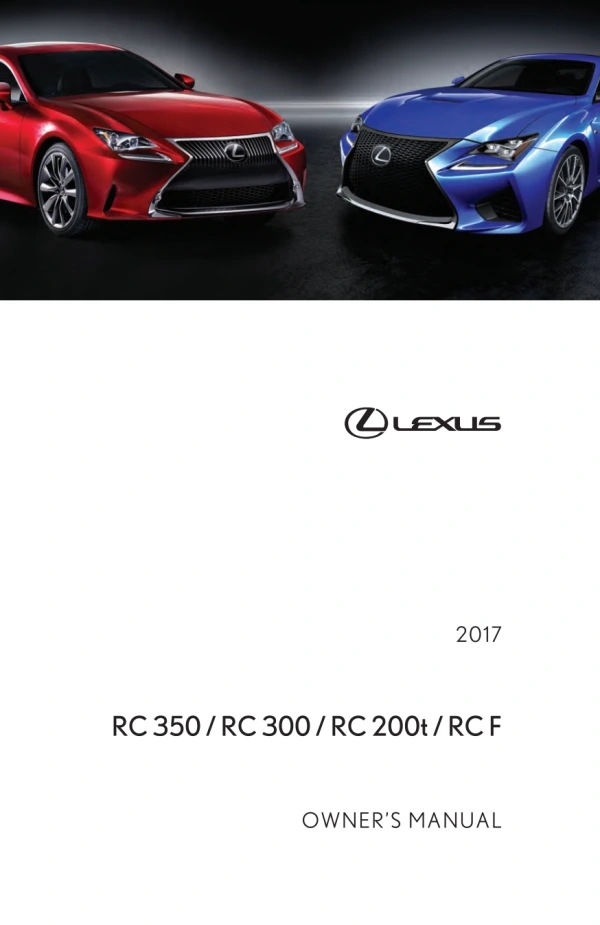 Instrukcja obsługi Lexus RC — 2017