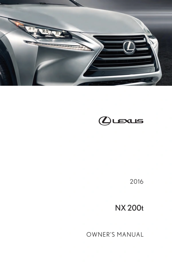 Instrukcja obsługi Lexus NX 200t — 2016