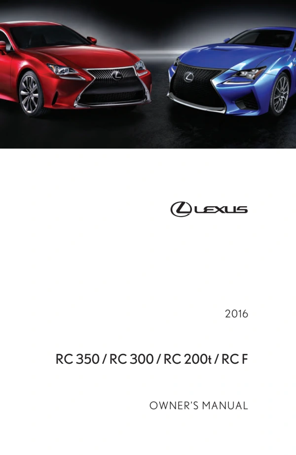 Instrukcja obsługi Lexus RC — 2016