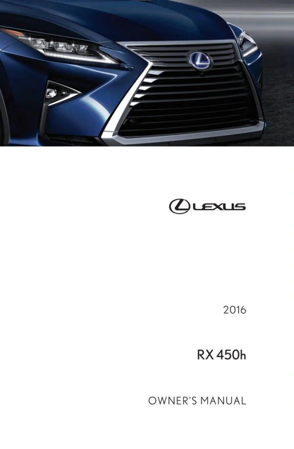 Instrukcja obsługi Lexus RX 450h — 2016