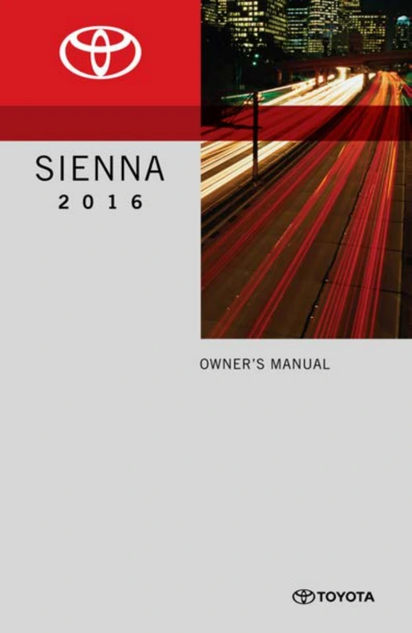 Instrukcja obsługi Toyota Sienna — 2016