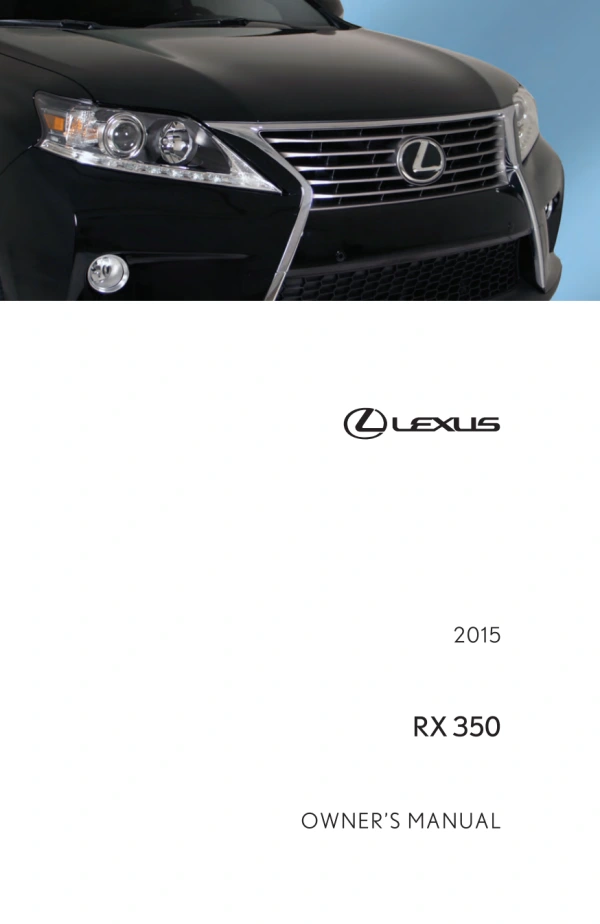 Instrukcja obsługi Lexus RX 350 — 2015