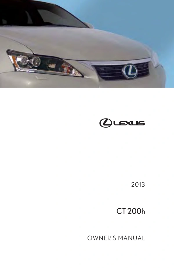 Instrukcja obsługi Lexus CT 200h — 2013