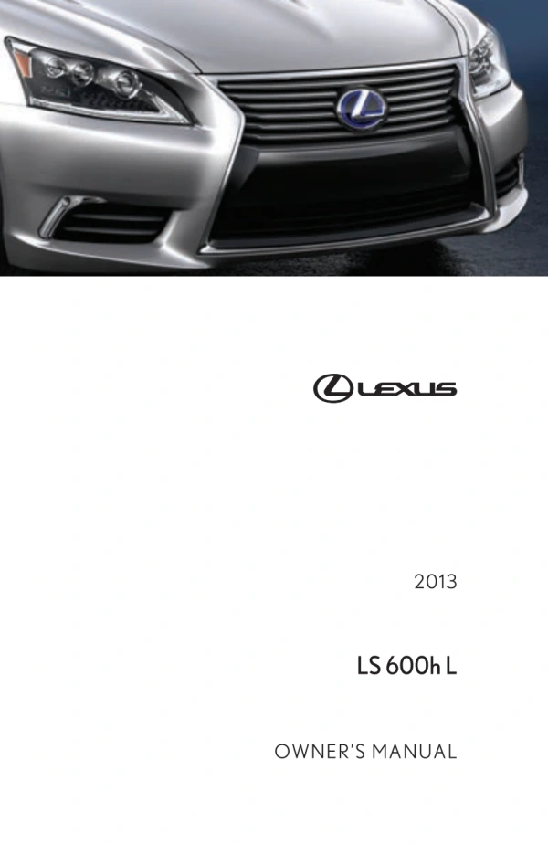 Instrukcja obsługi Lexus LS 600h L — 2013