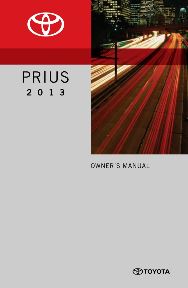 Instrukcja obsługi Toyota Prius — 2013