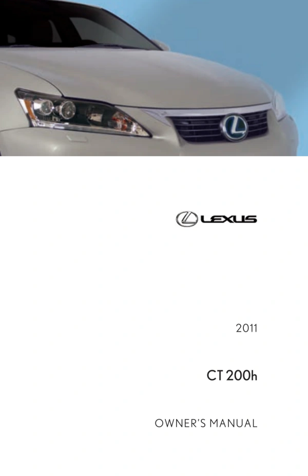 Instrukcja obsługi Lexus CT — 2011