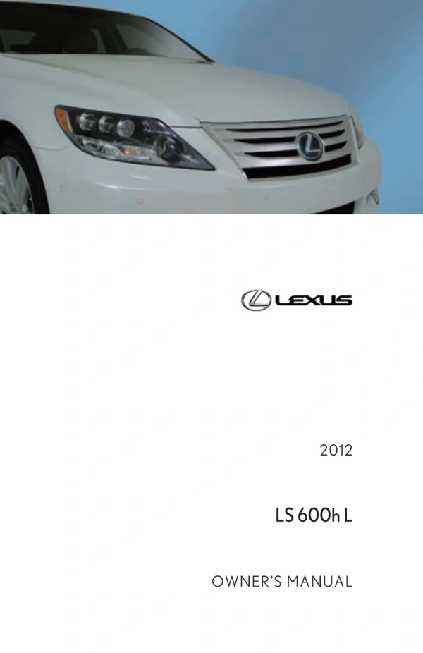 Instrukcja obsługi Lexus LS 600h L — 2012