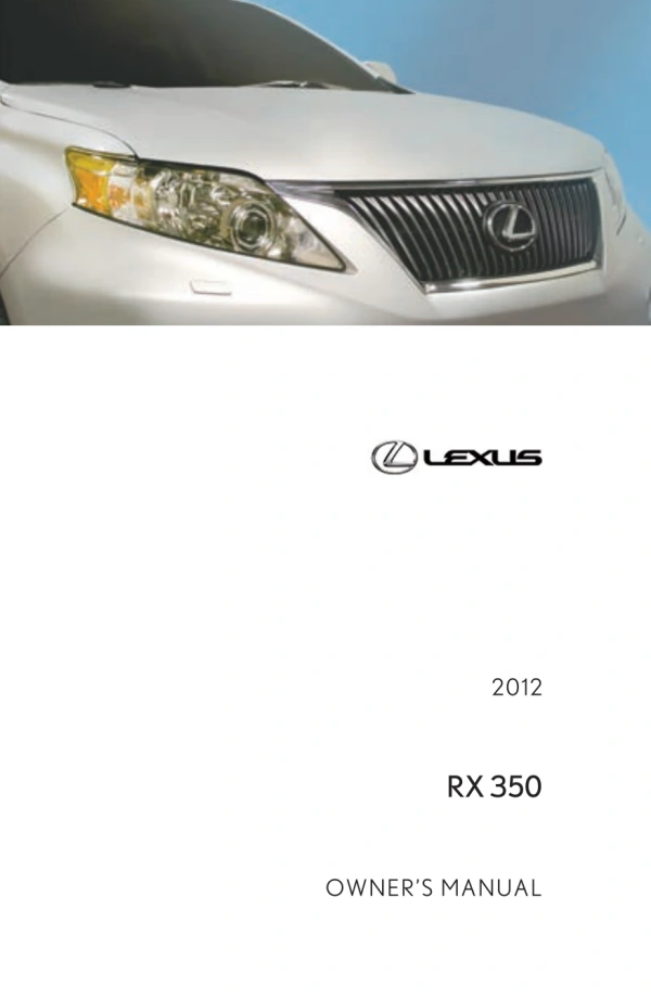 Instrukcja obsługi Lexus RX — 2012