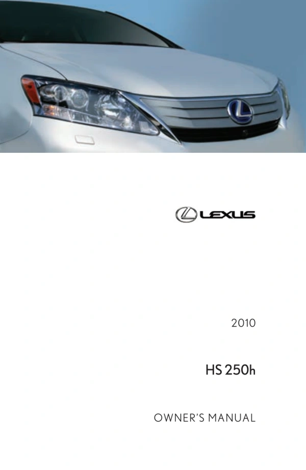 Instrukcja obsługi Lexus HS — 2010