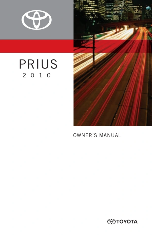 Instrukcja obsługi Toyota Prius — okres zastosowania 2010