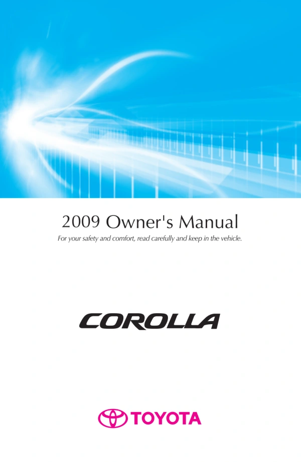 Instrukcja obsługi Toyota Corolla — okres zastosowania 2009