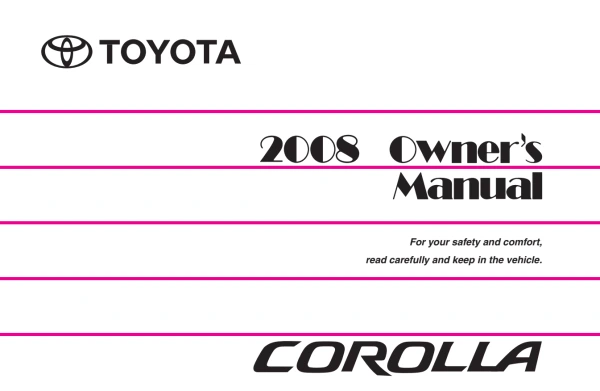 Instrukcja obsługi Toyota Corolla — 2008