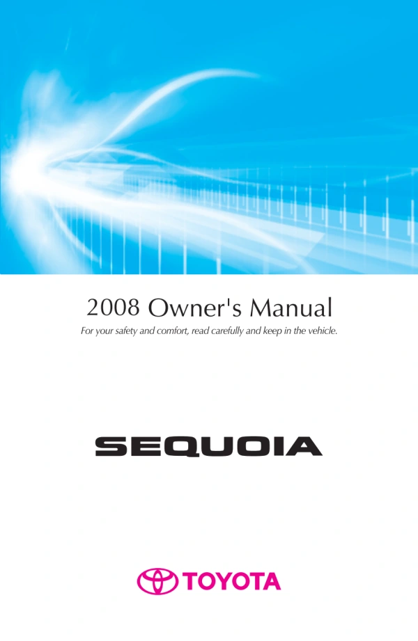Instrukcja obsługi Toyota Sequoia — okres zastosowania 2008
