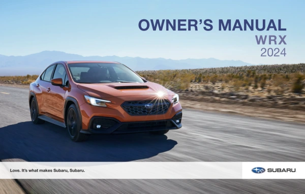 Instrukcja obsługi Subaru WRX — 2024