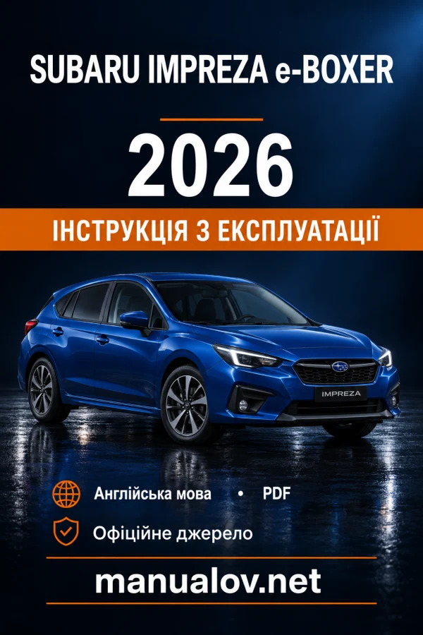 Instrukcja obsługi Subaru Impreza e-BOXER — MY 2026