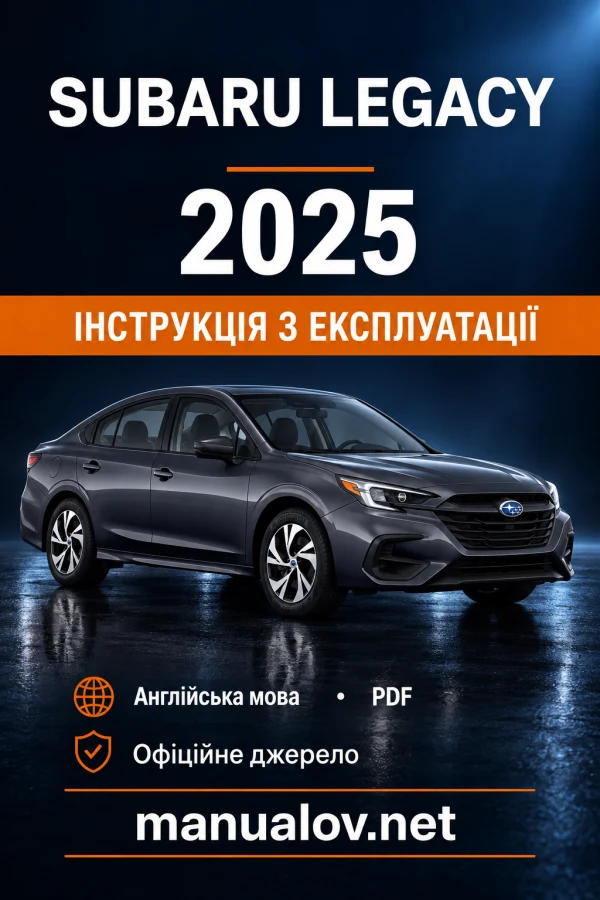 Instrukcja obsługi Subaru Legacy — MY 2025