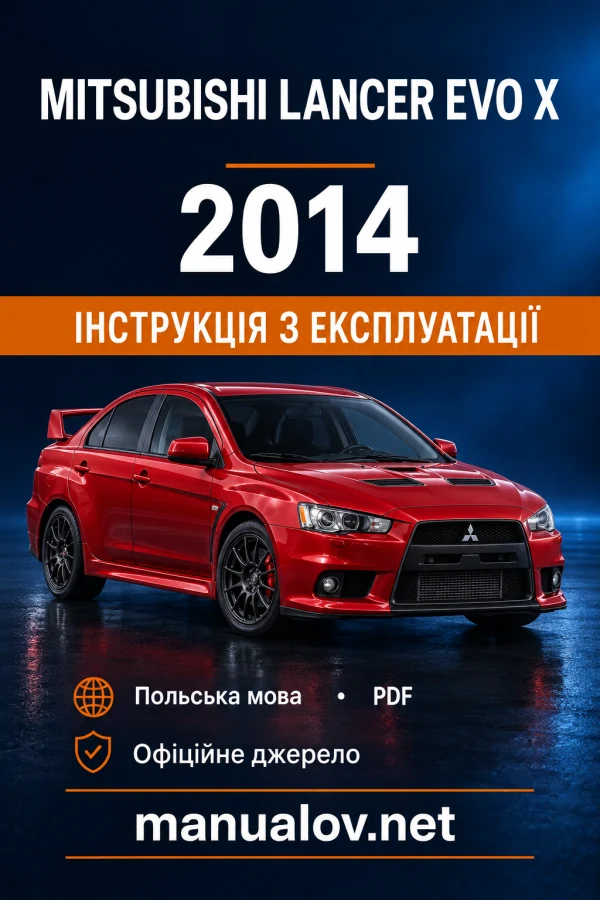 Instrukcja obsługi Mitsubishi Lancer Evolution X CZ — MY 2014