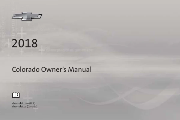 Instrukcja obsługi Chevrolet Colorado — MY 2018
