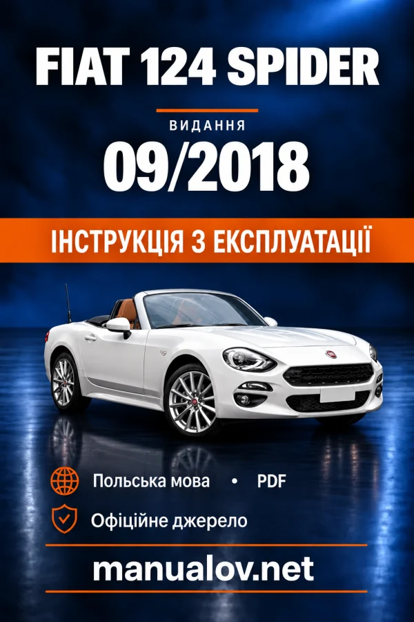 Instrukcja obsługi Fiat 124 Spider — wydanie 09/2018