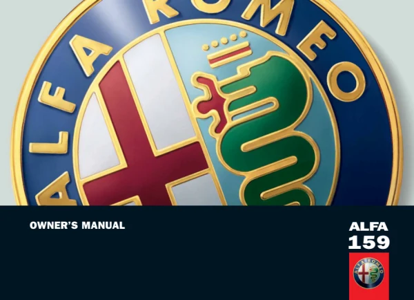 Instrukcja obsługi Alfa Romeo 159 — wydanie 604.38.100