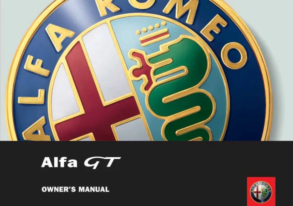 Instrukcja obsługi Alfa Romeo GT — wydanie 05/2008 / 1