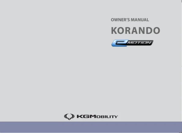 Instrukcja obsługi SsangYong Korando e-Motion — wydanie 05/2023