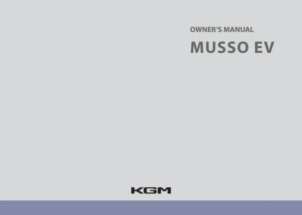 Instrukcja obsługi KGM Musso EV — wydanie 05/2025
