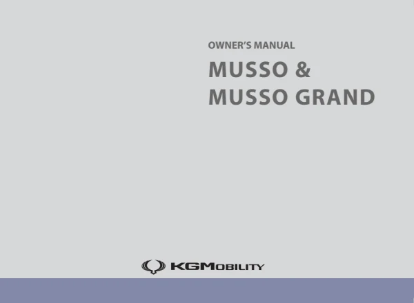 Instrukcja obsługi SsangYong Musso Grand — wydanie 05/2023