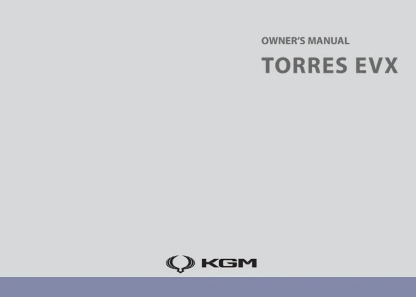 Instrukcja obsługi KGM Torres EVX — wydanie 11/2023