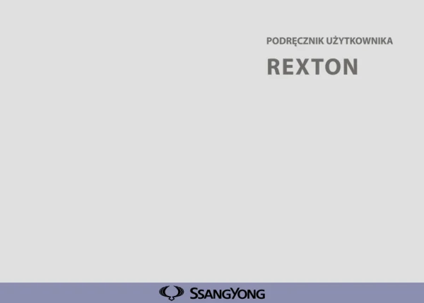 Instrukcja obsługi SsangYong Rexton — wydanie 11/2020