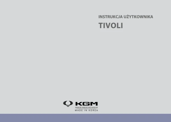 Instrukcja obsługi SsangYong Tivoli — wydanie 04/2024