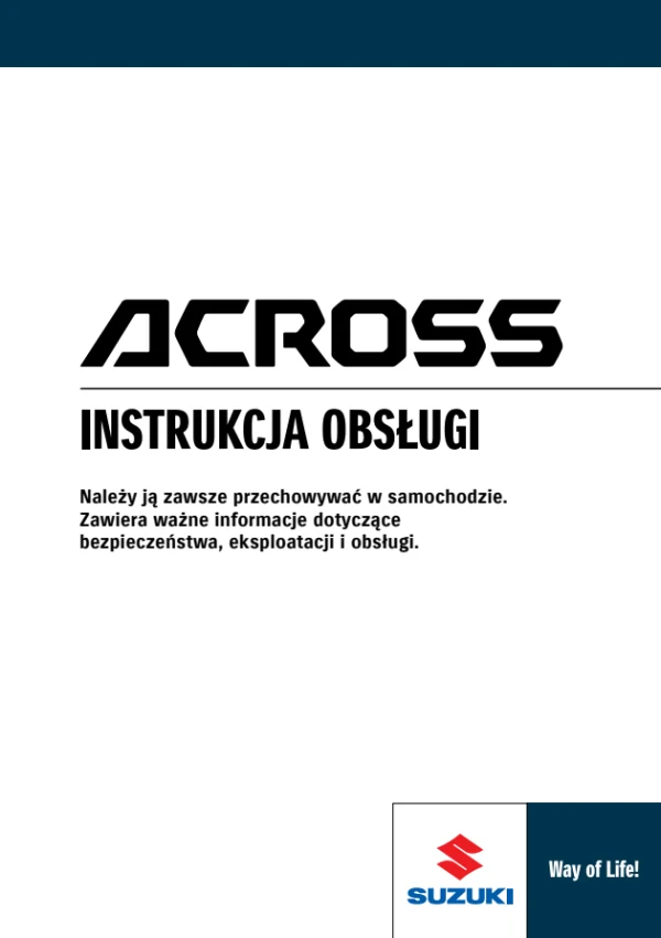 Instrukcja obsługi Suzuki Across — wydanie 05/2020