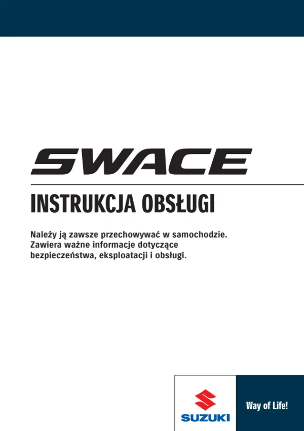 Instrukcja obsługi Suzuki Swace — wydanie 12/2020