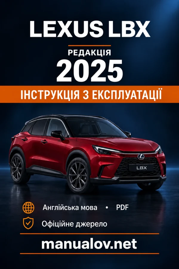 Instrukcja obsługi Lexus LBX — wydanie PZ471-9AJ57-EN V2 / L/O 2025-06-02