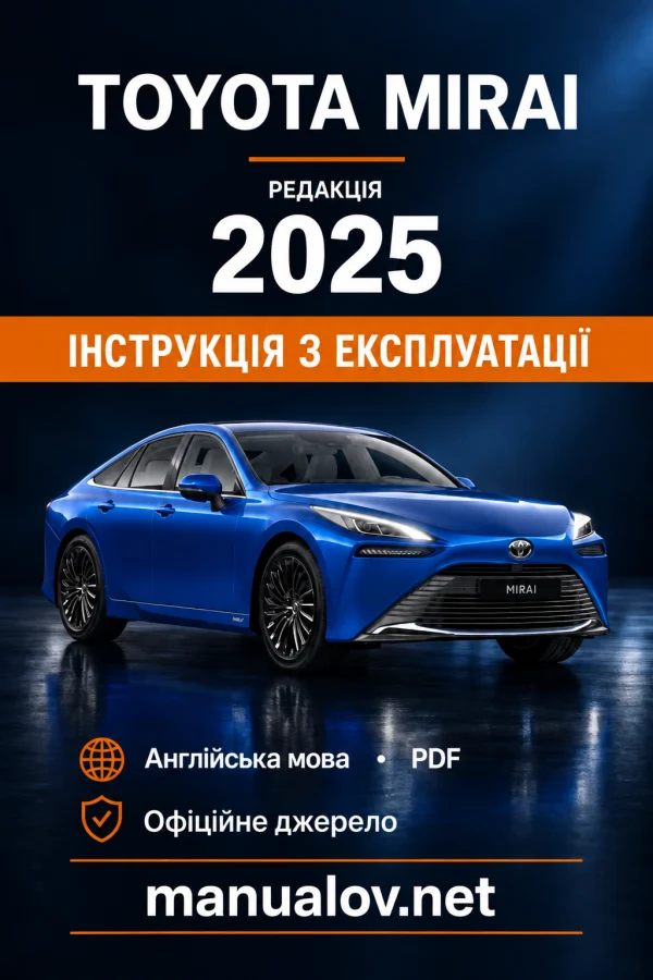 Instrukcja obsługi Toyota Mirai II — wydanie PZ49X-9AL12-EN / L/O 2025-12-22