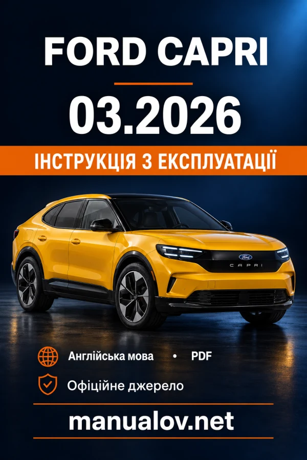 Instrukcja obsługi Ford Capri CFU (samochód elektryczny) — wydanie CG4012en / 03.2026