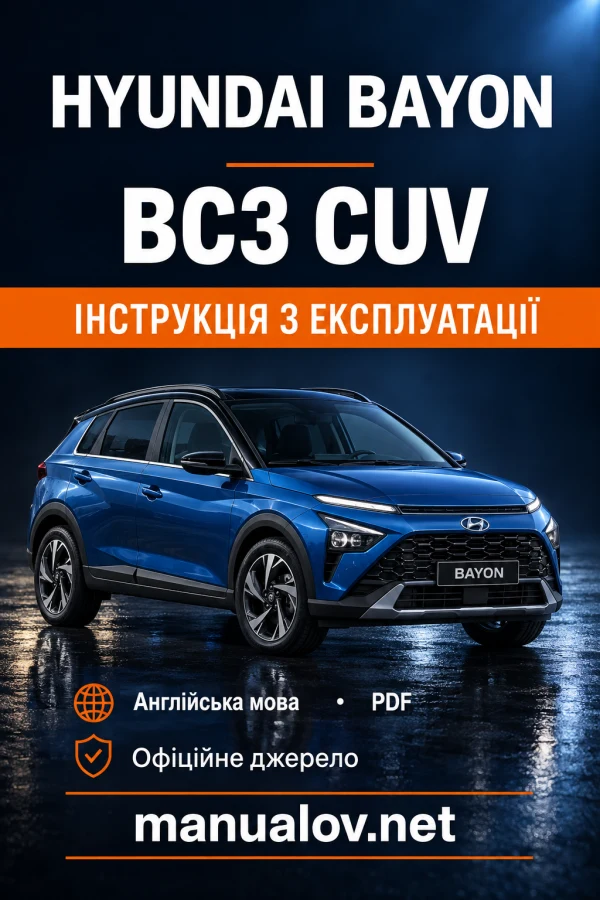 Instrukcja obsługi Hyundai Bayon BC3 CUV / i20 BC3 — wydanie BC3 / i20 i Bayon, 2021