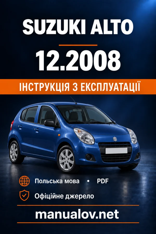 Instrukcja obsługi Suzuki Alto — wersja europejska — wydanie 12.2008