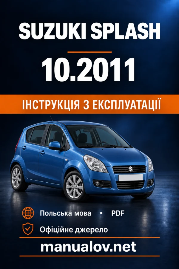 Instrukcja obsługi Suzuki Splash — wydanie 10.2011