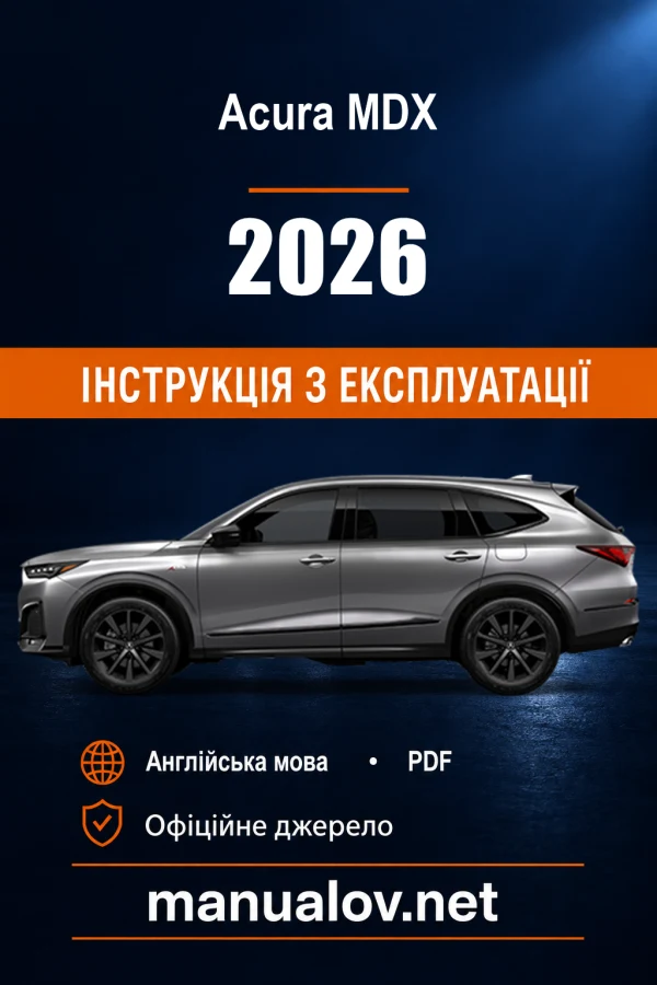 Instrukcja obsługi Acura MDX (USA/Kanada) — MY 2026