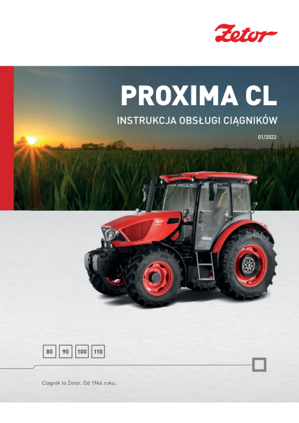 Zetor Proxima CL 90 — інструкція оператора польською, редакція 01/2022