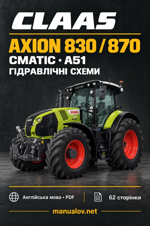 Claas Axion 830/870 CMATIC A51 — гідравлічні схеми англійською